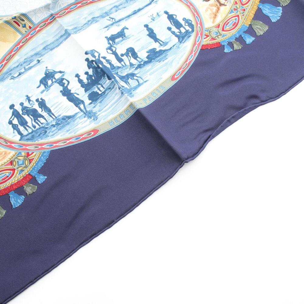 HERMES Blue Silk Scarf - Picture 4 of 4